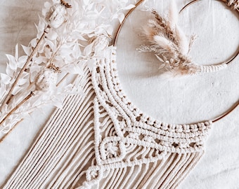 Dreamcatcher Mykonos Macrame Dried Flowers Dried Flower Wreath Wall Hanging Boho Door Wreath Flower Ring Wedding Gift