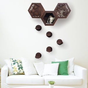 Cat furniture, Cat shelves, Cat wall furniture set, Cat climbing wall, Cat wall shelves, Cat condo, Cat tree modern, Cat tower, Cat house
