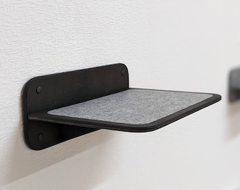 Wall Cat Shelves Bed with Felt, Cute Cat Bed, Wood Shelf Bed, Perch, Floating Mounted Cat Shelves Carpeted, Cat Ladder Platform, Wool Condo