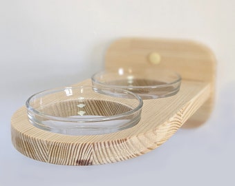 Spacey Cat Feeder Shelf with 2 Bowls, Wall mounted cat feeder, elevated cat bowl, dog proof cat feeder,  elevated, cat gravity feeder 2025