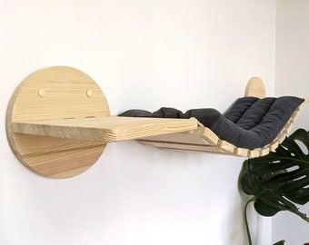 Cat Bridge from Pine Wood, Cat wall shelves, Cat furniture, Cat bridge for wall, Cat tree wall, Cat furniture wall, Cat wall bed, Cat ladder