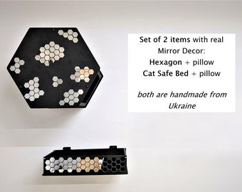 Juego de muebles de pared para gatos, cama para gatos montada en la pared, estantes para gatos, muebles para gatos, muro de escalada para gatos, árbol para gatos, torre para gatos, muebles de pared para gatos, túnel