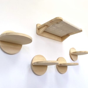 Cat wall furniture set of Hammock and 4 round steps, Cat climbing wall, Cat shelves, Cat furniture, Cat tree, Cat tower, Cat furniture wall