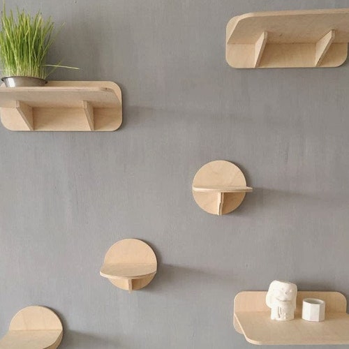 Cat Wall Shelves Set with 3 Steps (size M) and 3 Shelves for playing and napping! Cool Set for Cats for Indoor and Outdoor use