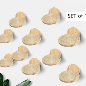 SET OF 10 Beautiful Cat Steps for walls with sisal rope, Modern Cat Shelves for wall from Ukraine, 5 color for wood, Cat furniture 2025