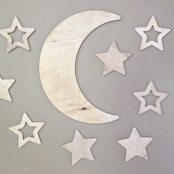 Wooden Stars in Wall Decor Etsy UK