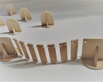 Cat Wall Shelves Bridge for Wall in Size M (with shelves on both sides), Cat shelves and bridge for play in cute minimalistic style
