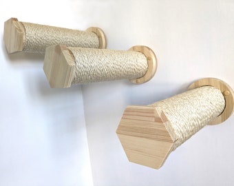 SET of 3 Scratching Post Cat Steps Romb Design, Cat Wall Furniture for Cats, Cat scratcher for Wall, Gift for Cats