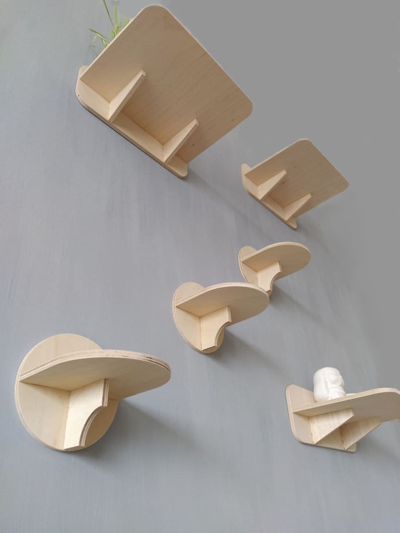 Cat Wall Shelves Set with 3 Steps size M and 3 Shelves for image 2