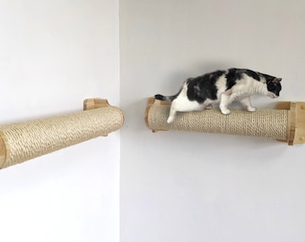 Poste rascador para gatos para jugar y saltar a lo largo de la pared, Rascador para gatos moderno, Poste rascador, Poste de pared para gatos, Katzenbaum