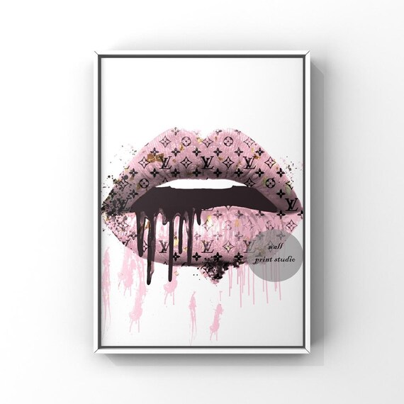 Louis Vuitton Fashion Wall Art Baby Pink LV Lips Print Etsy