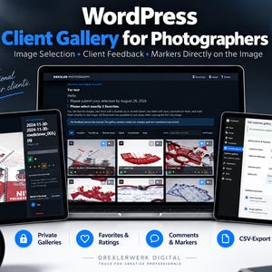 WordPress Kundengalerie Plugin für Fotografen – Bildauswahl, Favoriten, Bewertungen & Kundenfeedback