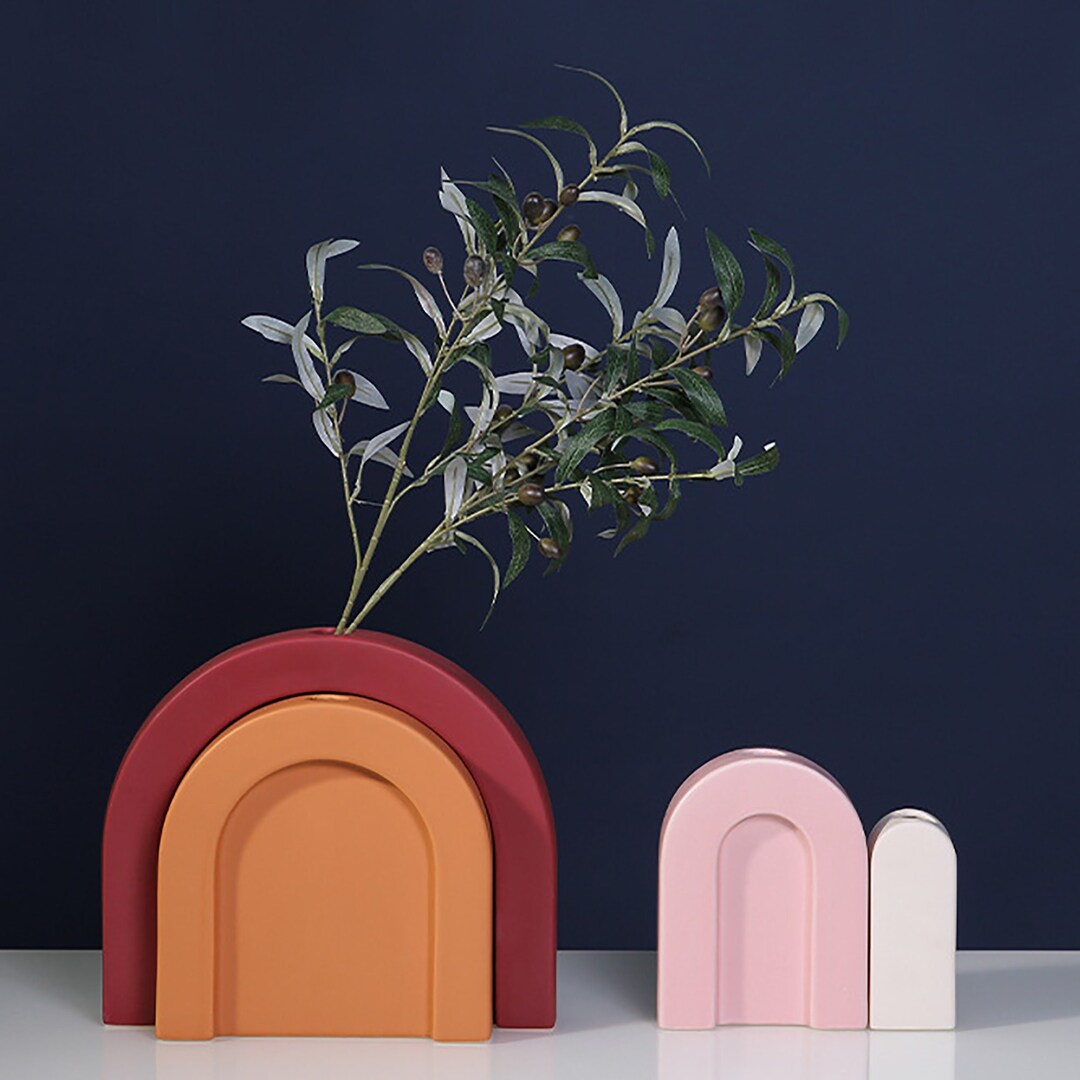 Ceramic Rainbow Vase for Flowers, Decor for Vase,colourful Vases for