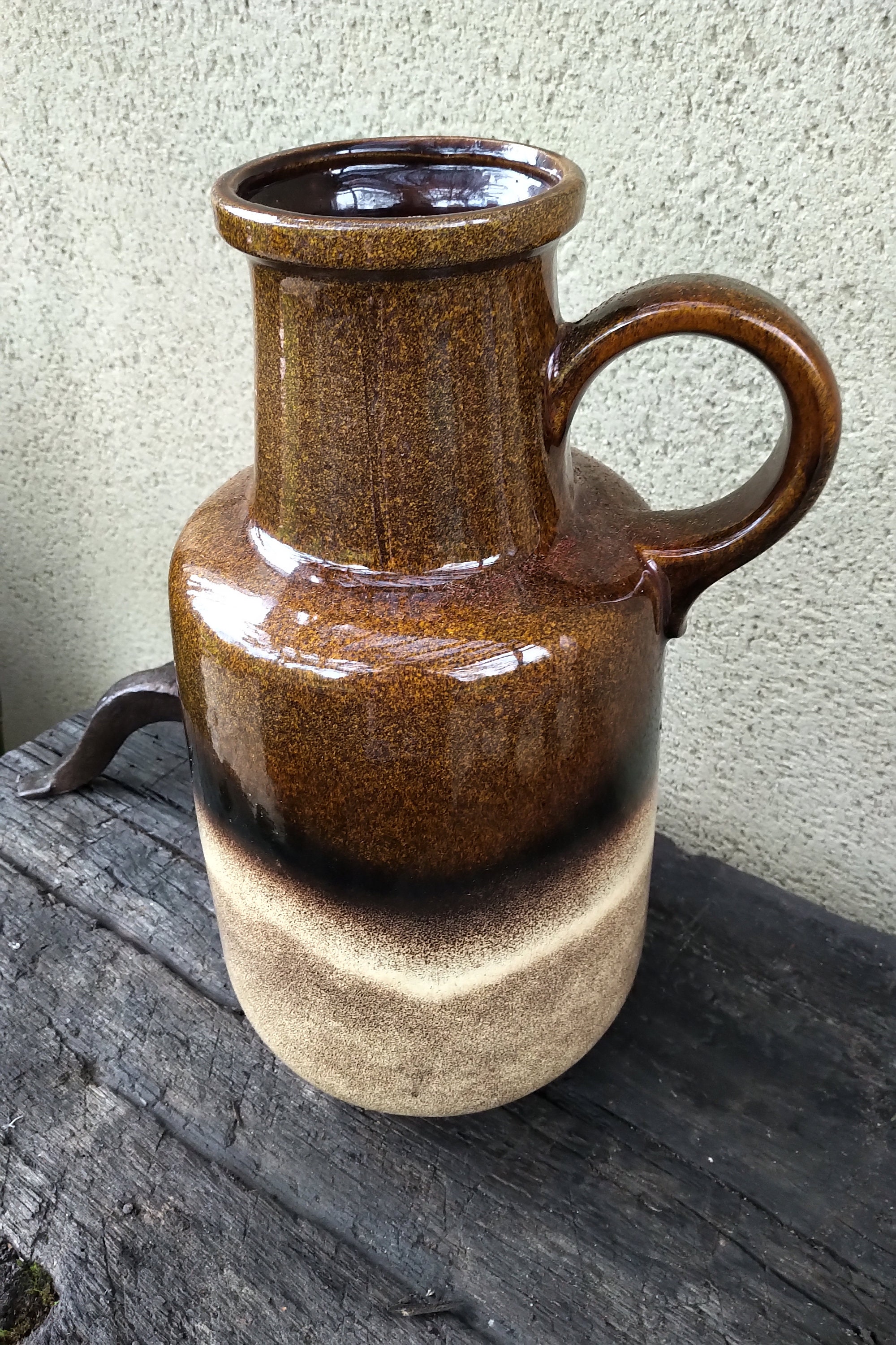 Grand Vase en Céramique Émaillée West Germany Vintage 1970, Numéroté 408-40