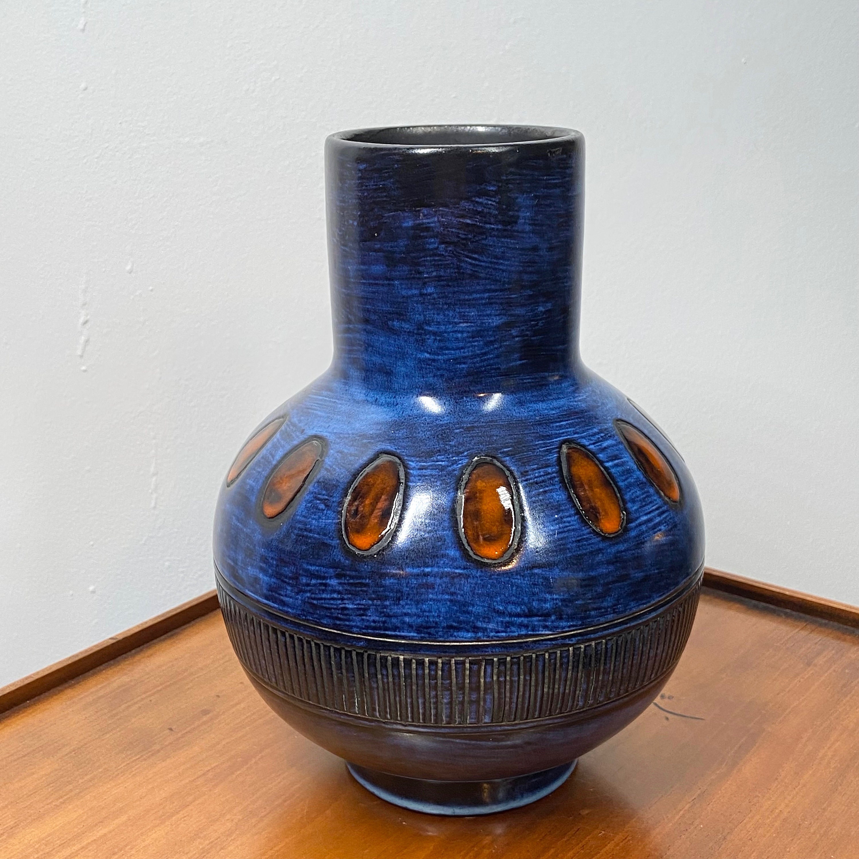 Vase en Céramique Vintage Signé Guy Roland Marcy