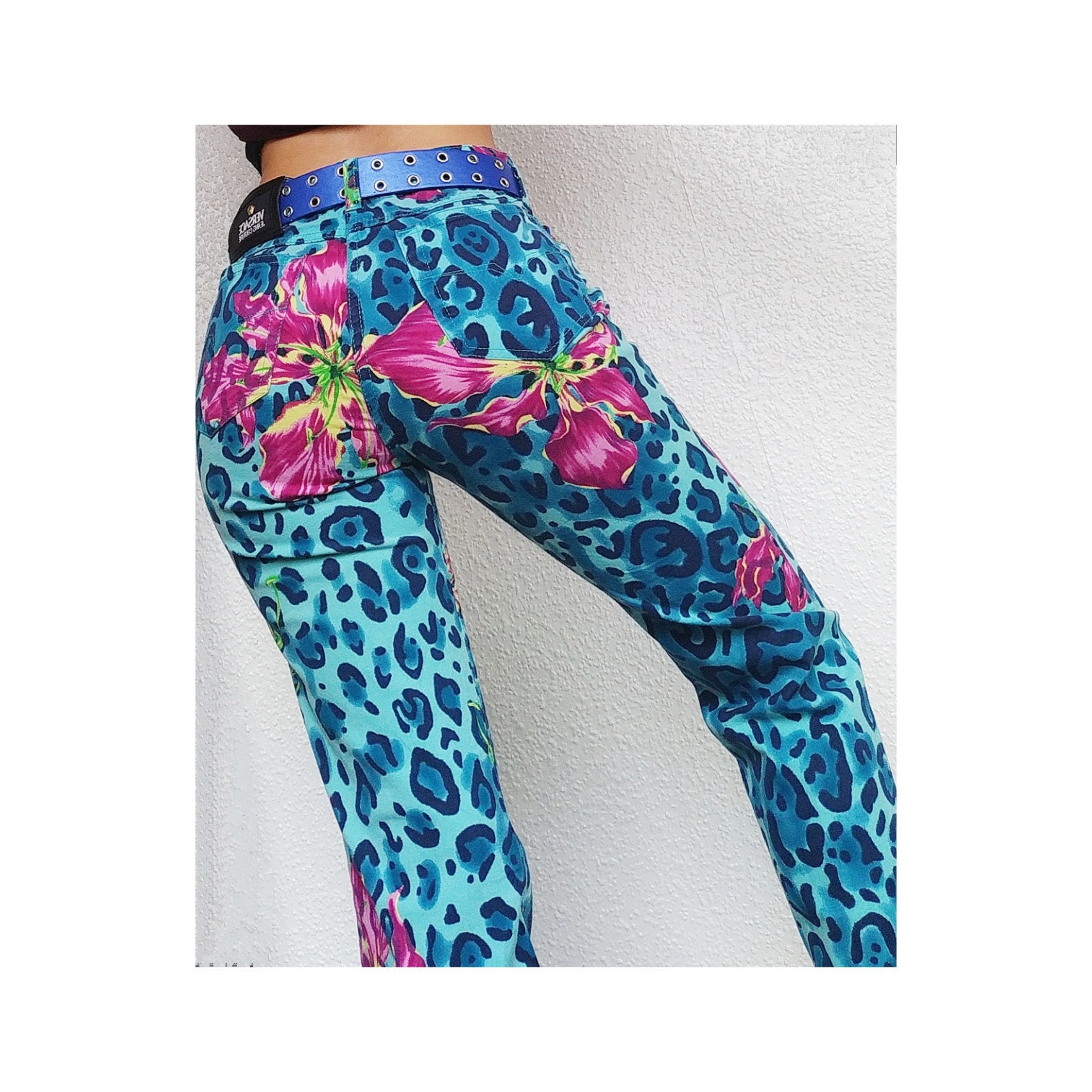 Versace Jeans Couture Cheetah Pattern Faux Leather & Pony Hair