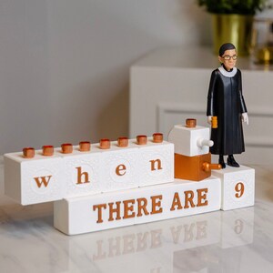 RBG ‘when there are 9’ menorah Ruth Bader Ginsburg menorah gift for lawyer judge graduation bild 1