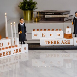 RBG ‘when there are 9’ menorah Ruth Bader Ginsburg menorah gift for lawyer judge graduation bild 2