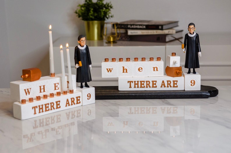 RBG ‘when there are 9’ menorah Ruth Bader Ginsburg menorah gift for lawyer judge graduation bild 2