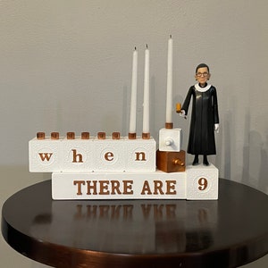 RBG ‘when there are 9’ menorah Ruth Bader Ginsburg menorah gift for lawyer judge graduation bild 4