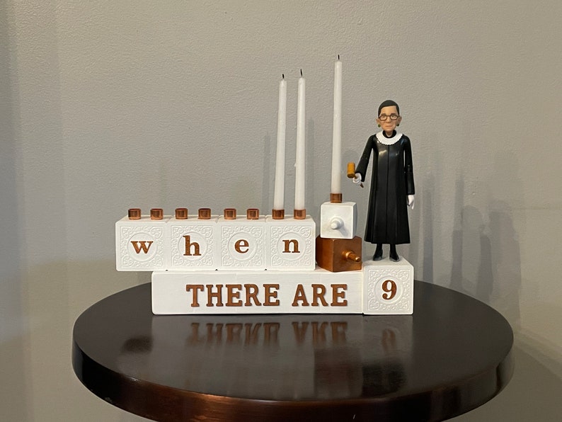 RBG ‘when there are 9’ menorah Ruth Bader Ginsburg menorah gift for lawyer judge graduation bild 4