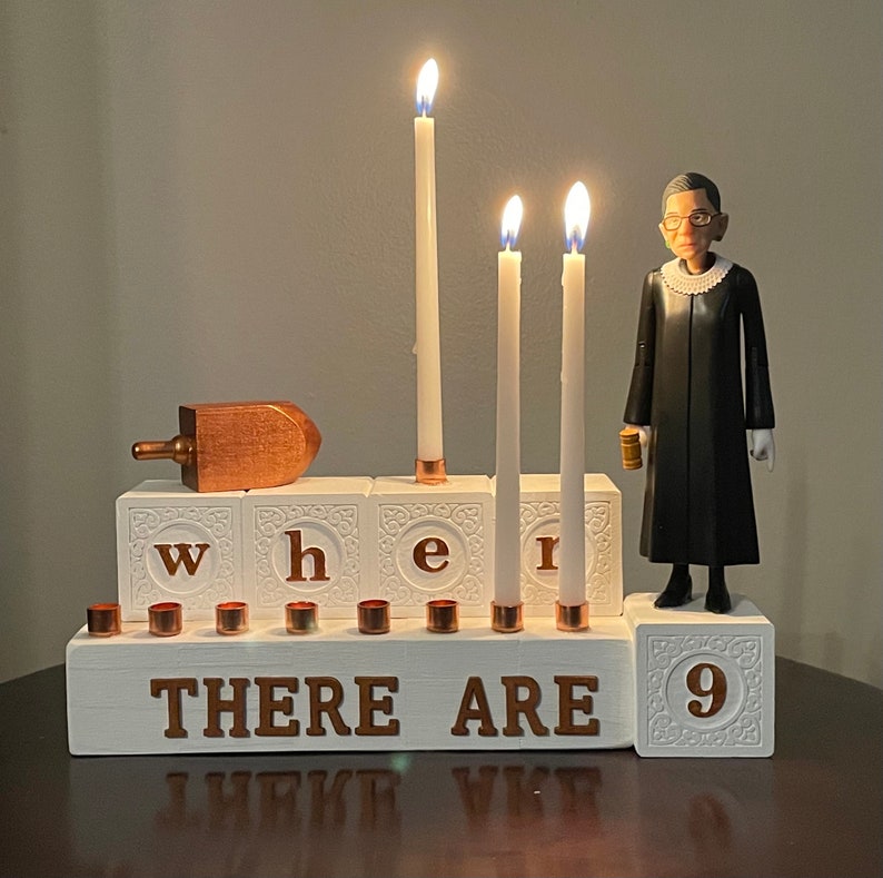 RBG ‘when there are 9’ menorah Ruth Bader Ginsburg menorah gift for lawyer judge graduation bild 5