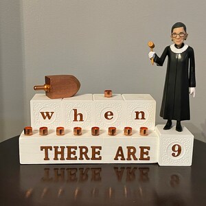 RBG ‘when there are 9’ menorah Ruth Bader Ginsburg menorah gift for lawyer judge graduation bild 9