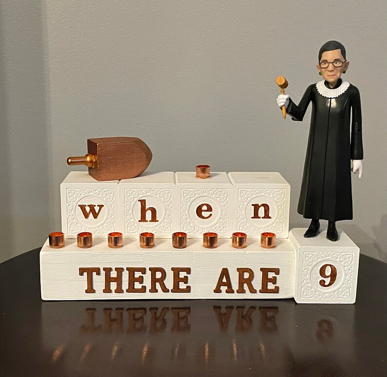 RBG ‘when there are 9’ menorah Ruth Bader Ginsburg menorah gift for lawyer judge graduation bild 9