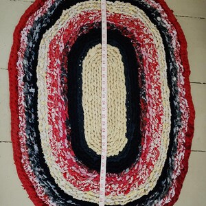 Crocheted Rag Rug, Small Oval Rug, Upcycled Handmade Rug - Etsy