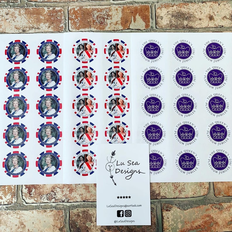Queen Platinum Jubilee Stickers Emblem Coronation Celebration Etsy UK