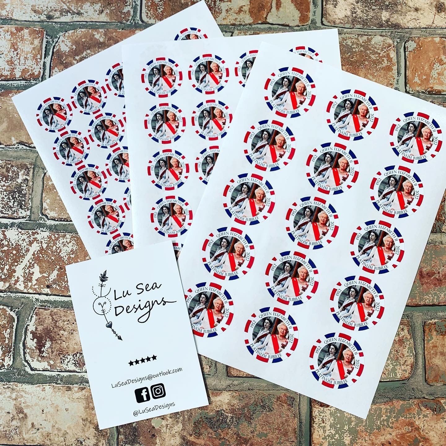 Queen Platinum Jubilee Stickers Emblem Coronation Celebration Party ...