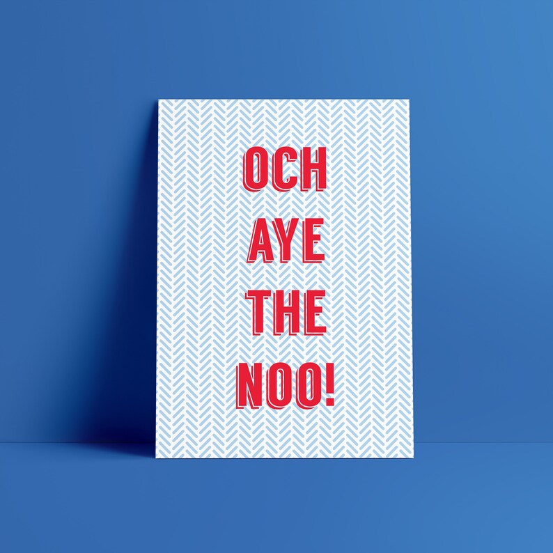 Och Aye The Noo Lawrence Chaney Typographic Print / Giclee Etsy