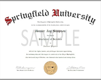 Homer Simpson's Springfield University Degree - The Simpsons (digital download)