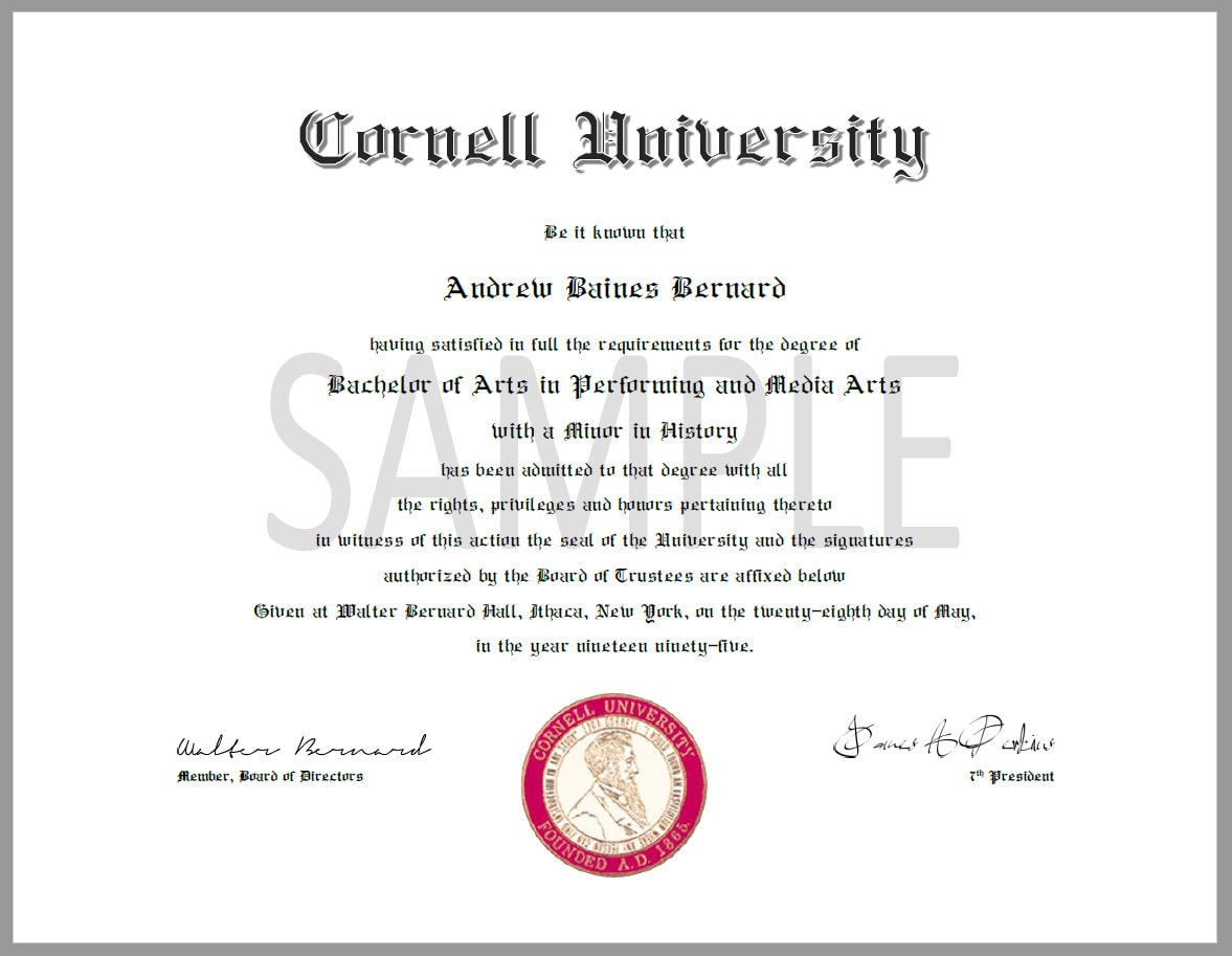 Andy Bernard's Cornell Degree the Office digital Download Etsy