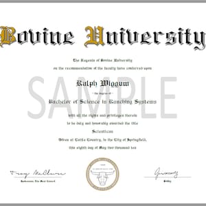 Ralph Wiggum&#39;s Bovine University Degree - The Simpsons (digital download)