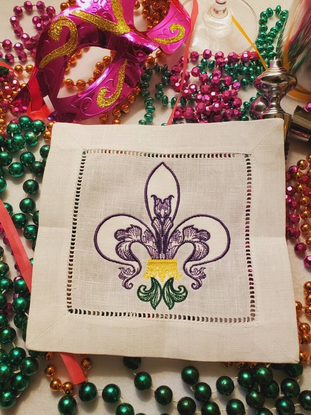 Fleur De Lis Cocktail Napkin Box main image 0
