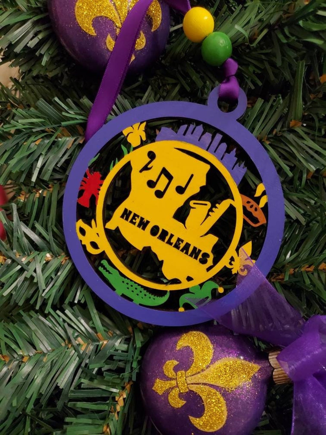 New Orleans Themed Ornaments, New Orleans Christmas Ornaments, Mardi