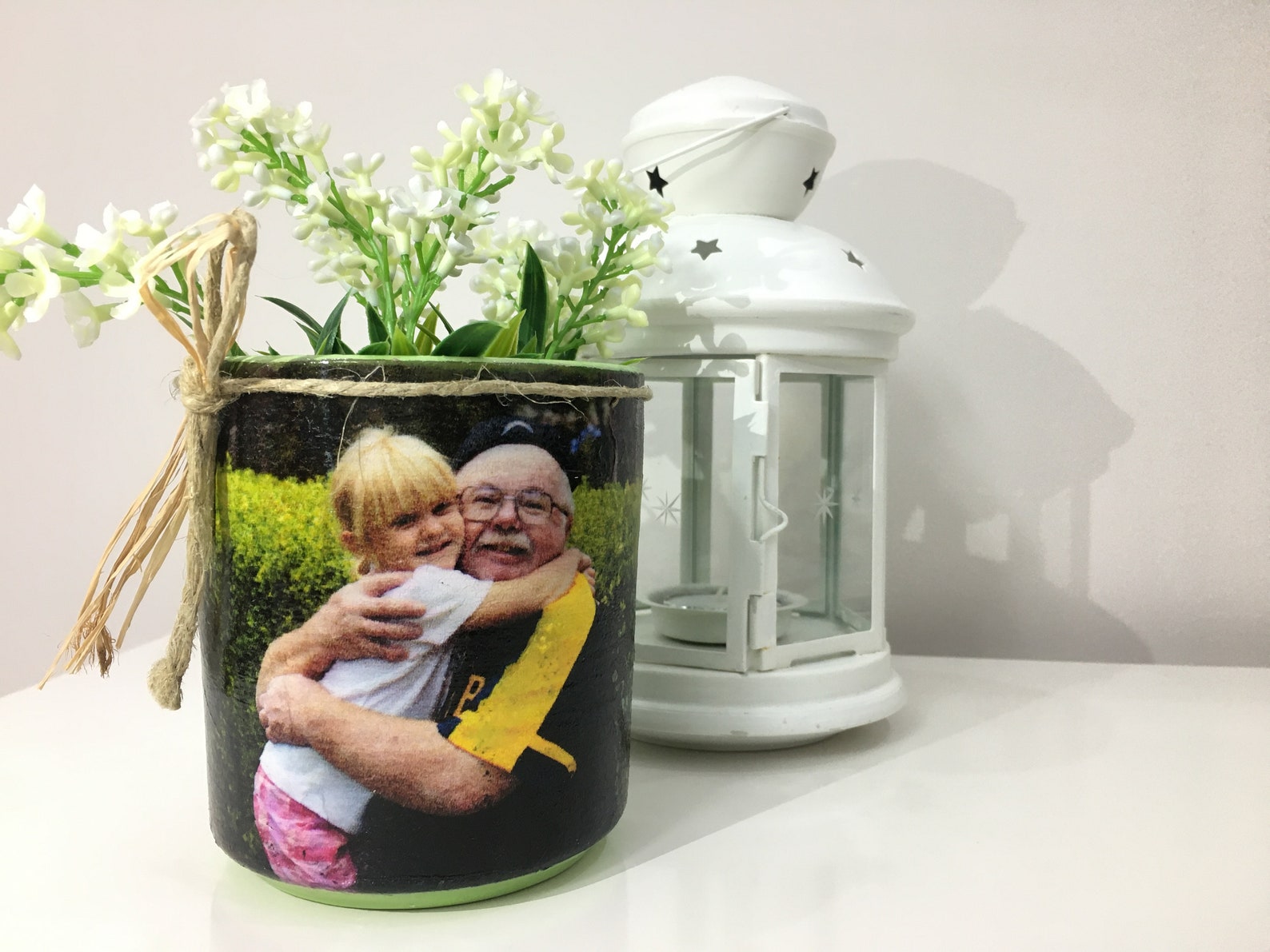 Personalized Memorial Flower Pot With Photo Grandparent Loss Etsy
