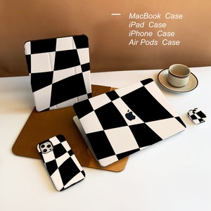 Black Distorted Square New Pro Mac Hard Protective Case Personalized Name For Macbook Air 11/13 Pro13/14/15/16 2008-2022 Laptop