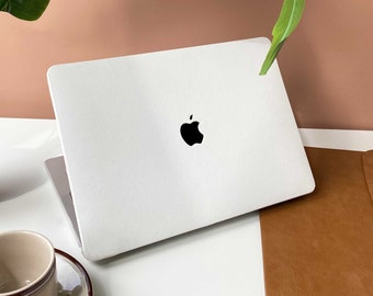 Étui de protection rigide blanc perle pour MacBook Air 11/13 Pro 13/14/15/16 nom personnalisé A2681 2338 2008-2022 ordinateur portable