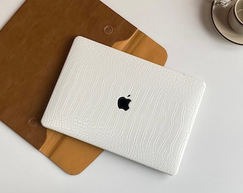 Custodia protettiva rigida per MacBook con motivo coccodrillo bianco per MacBook Air 11/13 Pro 13/14/15/16 con nome personalizzato A2681 2338 2008-2022Laptop