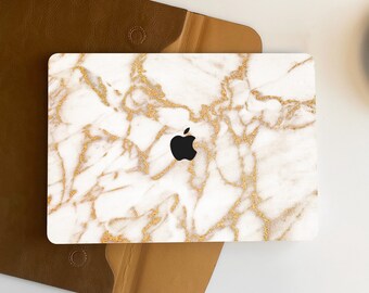 Golden Rose Marble MacBook Case Personalized Case For for Macbook Pro 14 Case Macbook Air 13 Case Pro 13 Case, Macbook Pro 15, Pro 16 Case