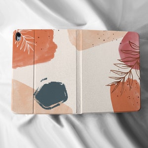 Avocado Leaf iPad Flip Personalised Custom Name Apple Pencil Holder Case For iPad Air 3 4 Pro 9.7" 10.5" 11"iPad 8 iPad case