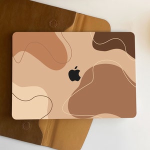 Color Block Brown Line Brown Macbook Case Personalized Case For Macbook Pro 13/14/15/16 Case, Macbook Air 13 Case, laptop Case