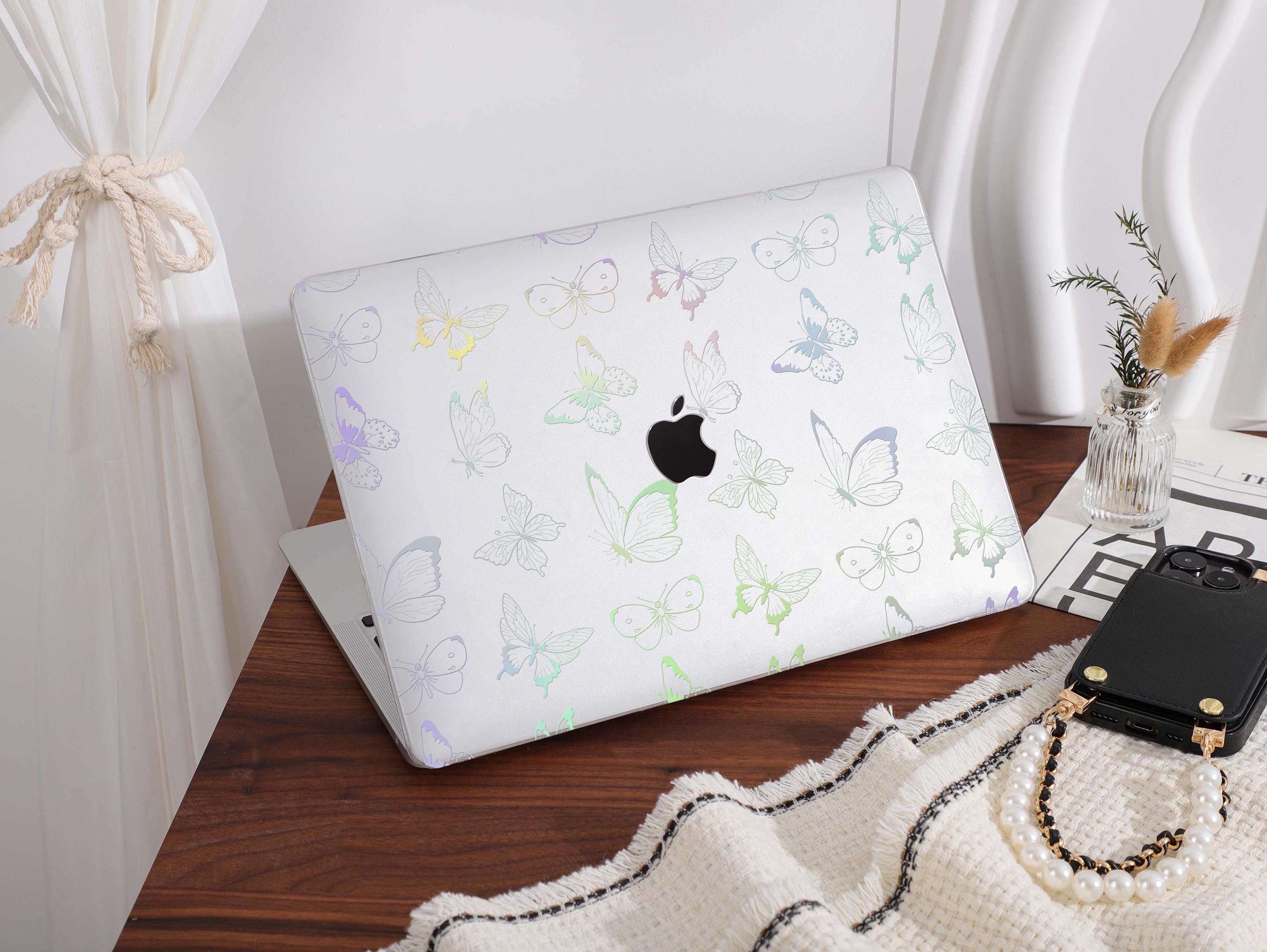 Butterfly Transparent Crystal Clear Hard Case Cover For Macbook Pro 13/14/15/16 Case, Macbook Air 13/15 Case, 2024 2023 Laptop Case