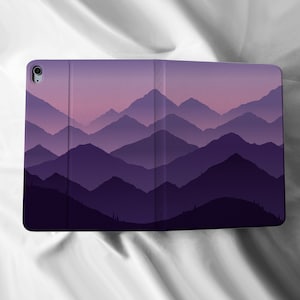 Purple Peak iPad Flip Personalised Custom Name Apple Pencil Holder Case For iPad Air 3 4 Pro 9.7&quot; 10.5&quot; 11&quot;iPad 8 iPad Case