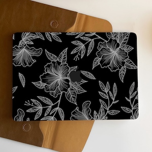 Dark Flower Line Draft Macbook Case Personalized Case For Macbook Pro 13/14/15/16 Case, Macbook Air 13 Case, laptop Case