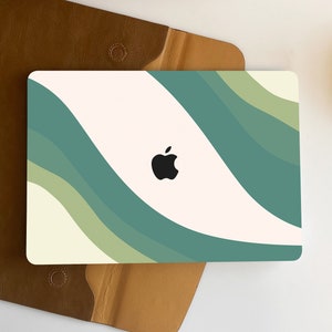 Minimalist Green Stripes New Pro Mac Hard Protective Case Personalized Name For Macbook Air 11/13 Pro13/15/16 2008-2020 12 Inch
