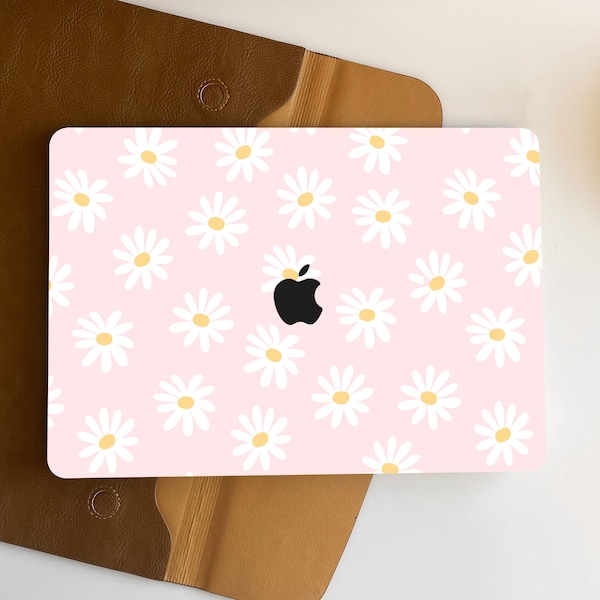 Gentle Pink Daisy New Pro Mac Hard Protective Case Personalized Name For Macbook Air 11/13 Pro13/14/15/16 2008-2022 Laptop