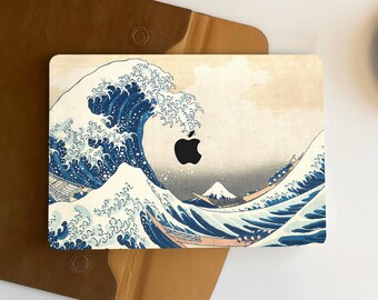 Retro Surfing Artwork MacBook Air 13 Case, MacBook Pro 13 Case, Personalized Name For Macbook Air 11/13 Pro 13/15/16 2008-2022 12 Inch
